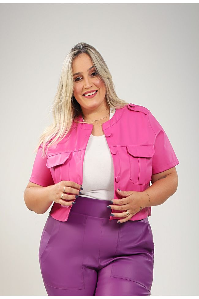 Jaqueta Ágata Pink - TA241898 - TAMTAUM PLUS SIZE FASHION