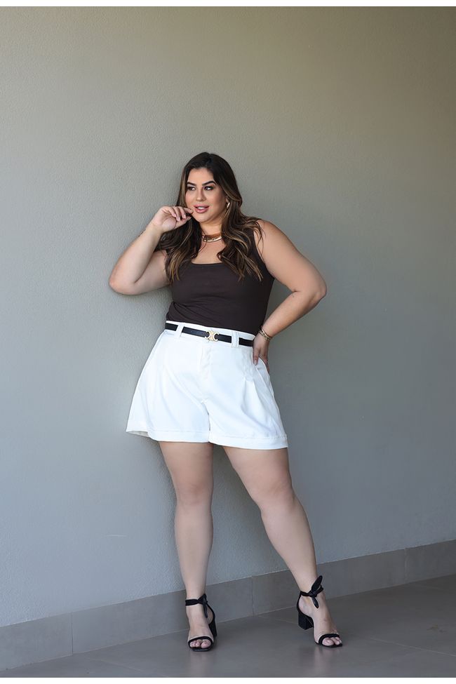 Short Paola white - TA241855 - TAMTAUM PLUS SIZE FASHION