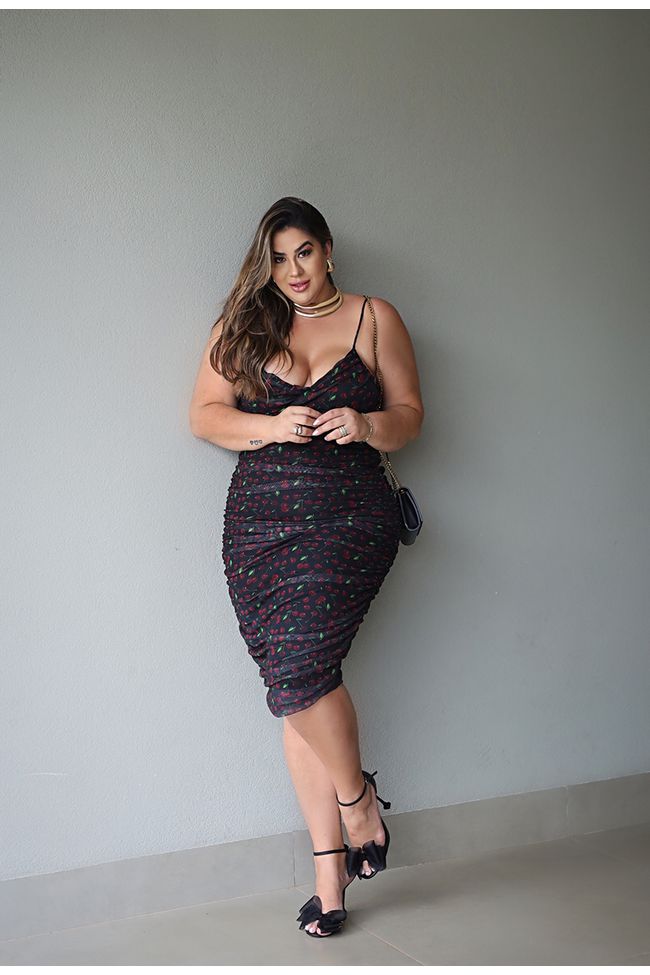 Vestido Cherry - TA242172 - TAMTAUM PLUS SIZE FASHION