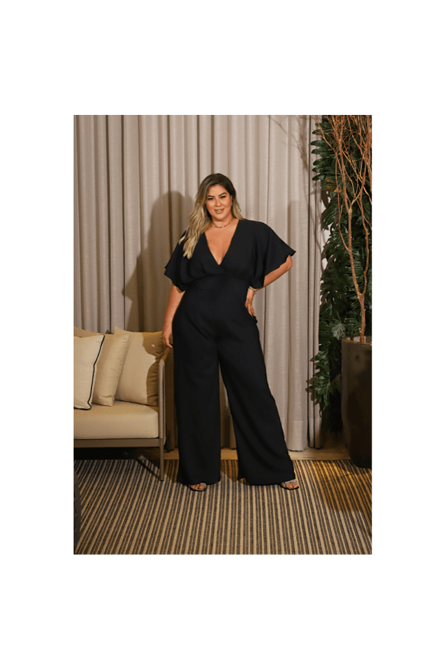Macacão Mirela black - TA241780 - TAMTAUM PLUS SIZE FASHION