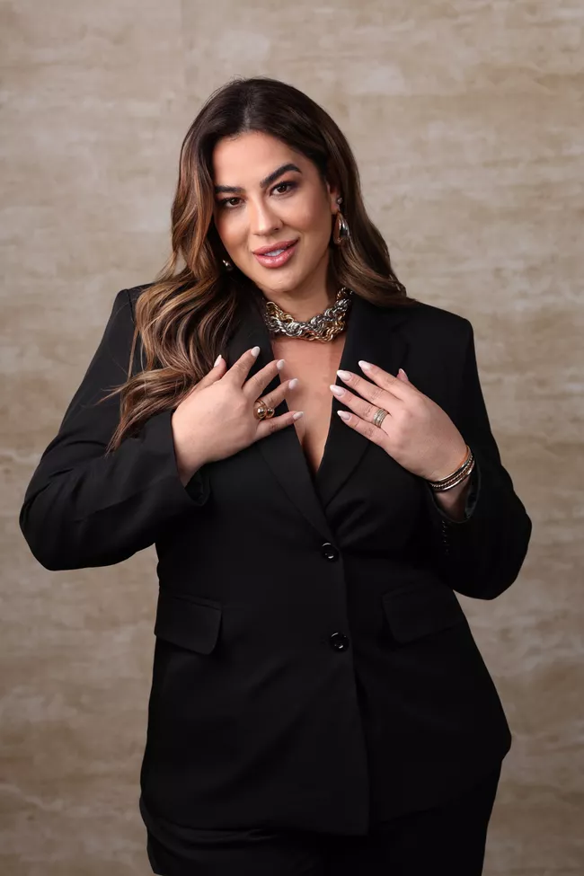 Blazer Nadine Black - TA242513 - TAMTAUM PLUS SIZE FASHION