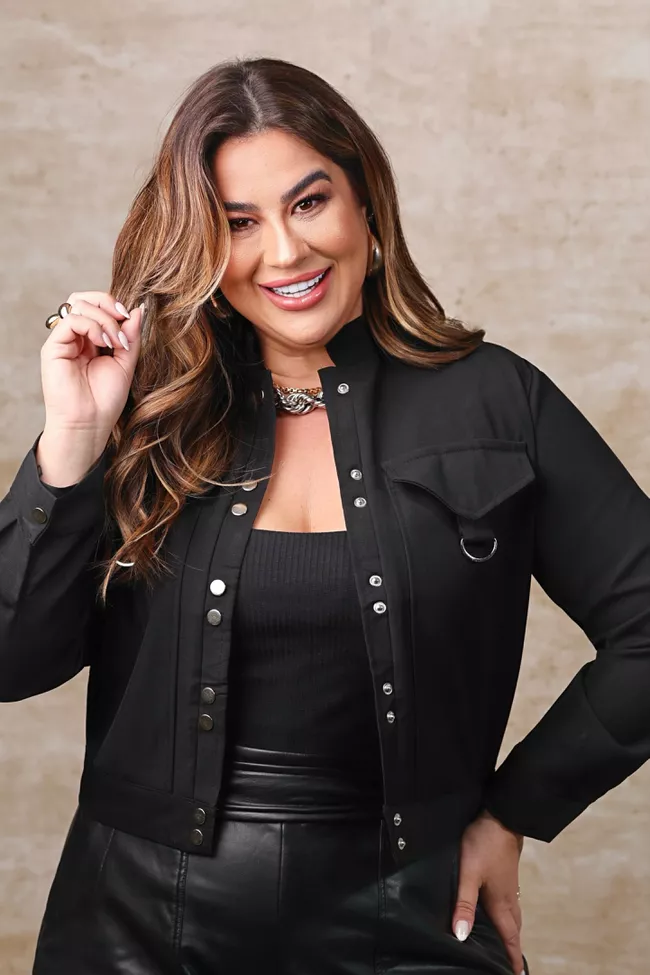 Jaqueta Thassia Leopard | TAMTAUM PLUS SIZE FASHION