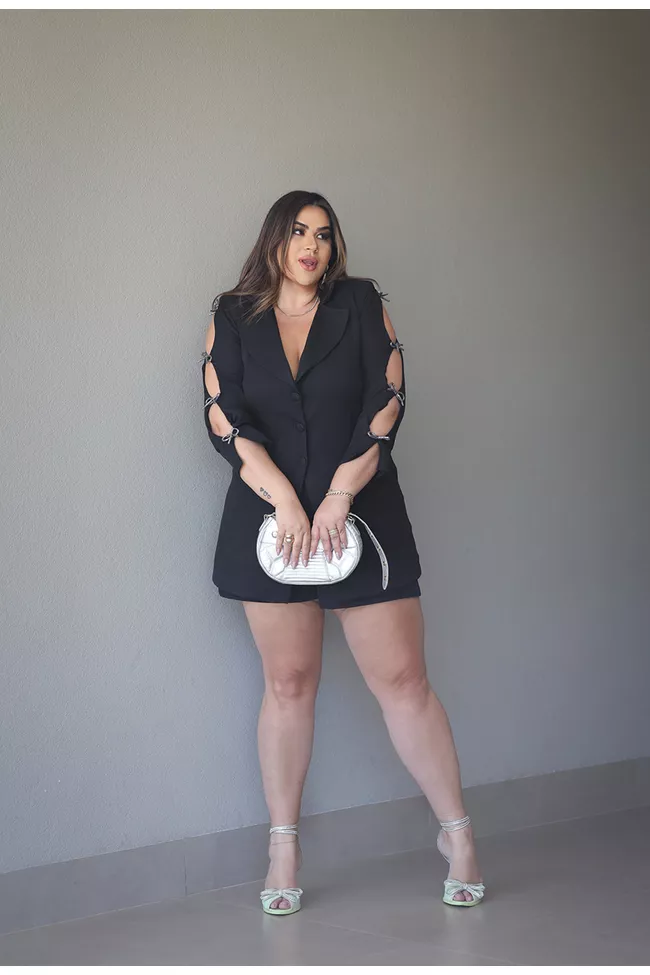 Blazer Amanda Black - TA242068 - TAMTAUM PLUS SIZE FASHION