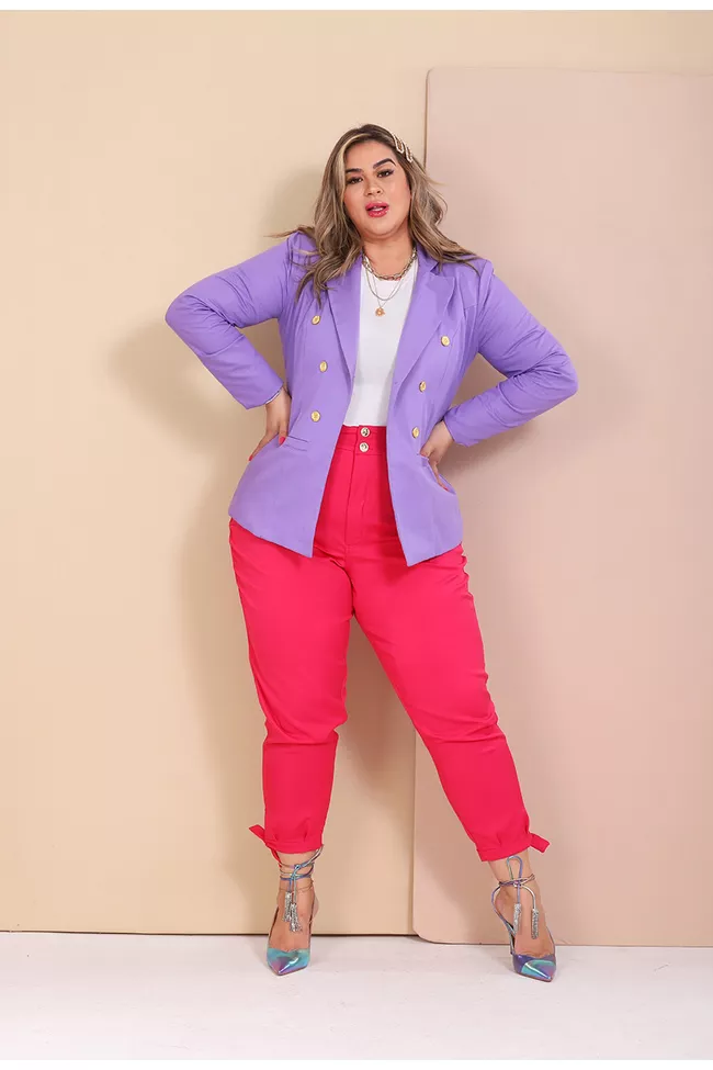 Blazer Nicole Purple - TA241660 - TAMTAUM PLUS SIZE FASHION