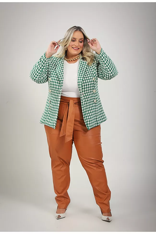 Blazer Taylor Green - TA241988 - TAMTAUM PLUS SIZE FASHION