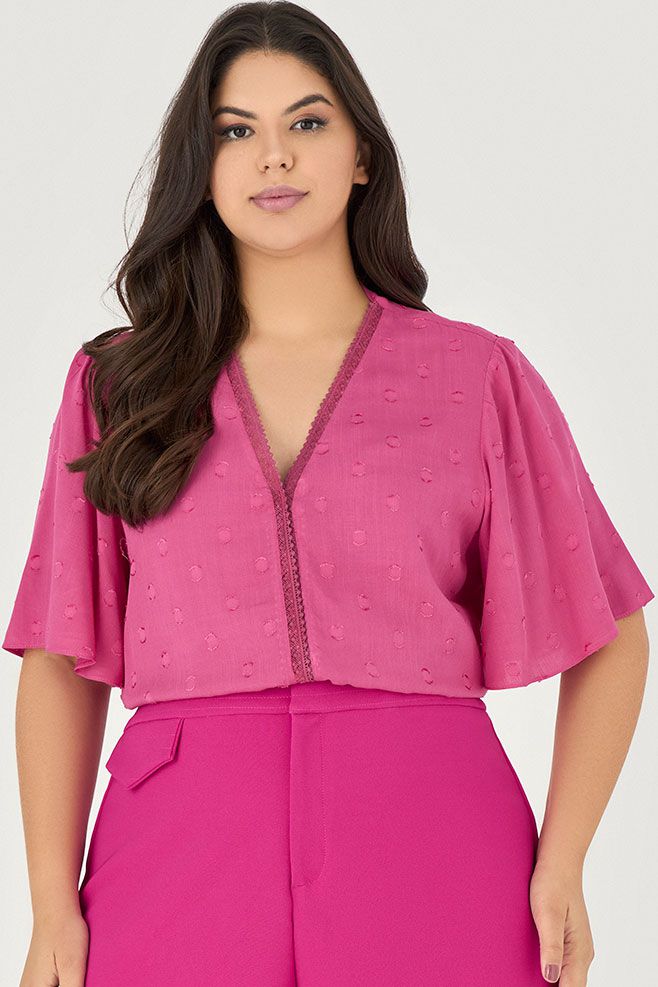 Blusa com Detalhe Renda - Garden | MySize