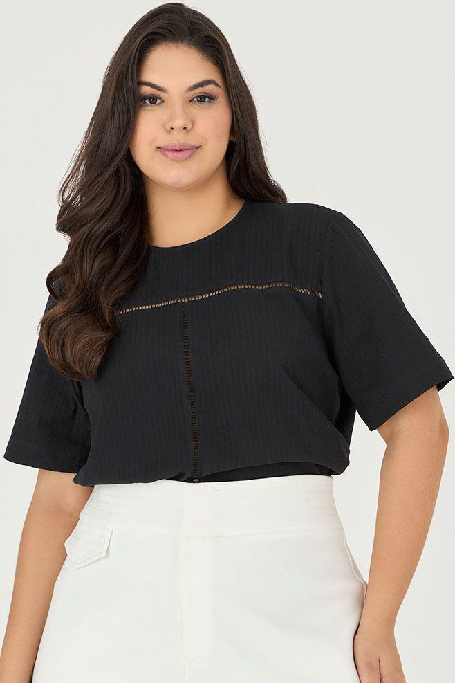 Blusa com Detalhe Entremeio - Garden | MySize