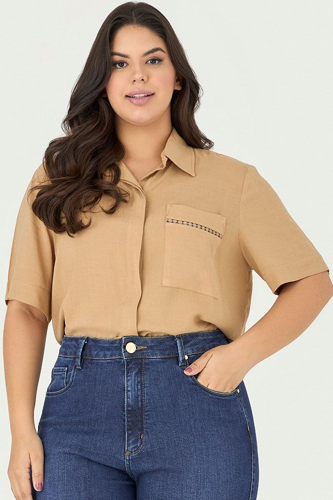 Blusa com Detalhe Bolso - Garden | MySize 
