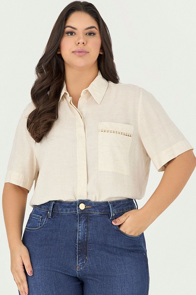 Blusa com Detalhe Bolso - Garden | MySize