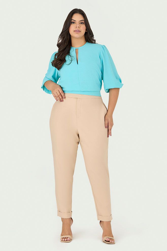 Calça Alfaiataria Fivela Orgânica - Garden | MySize