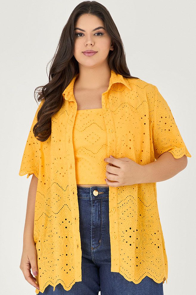Camisa de Laise com Top - Garden | MySize 