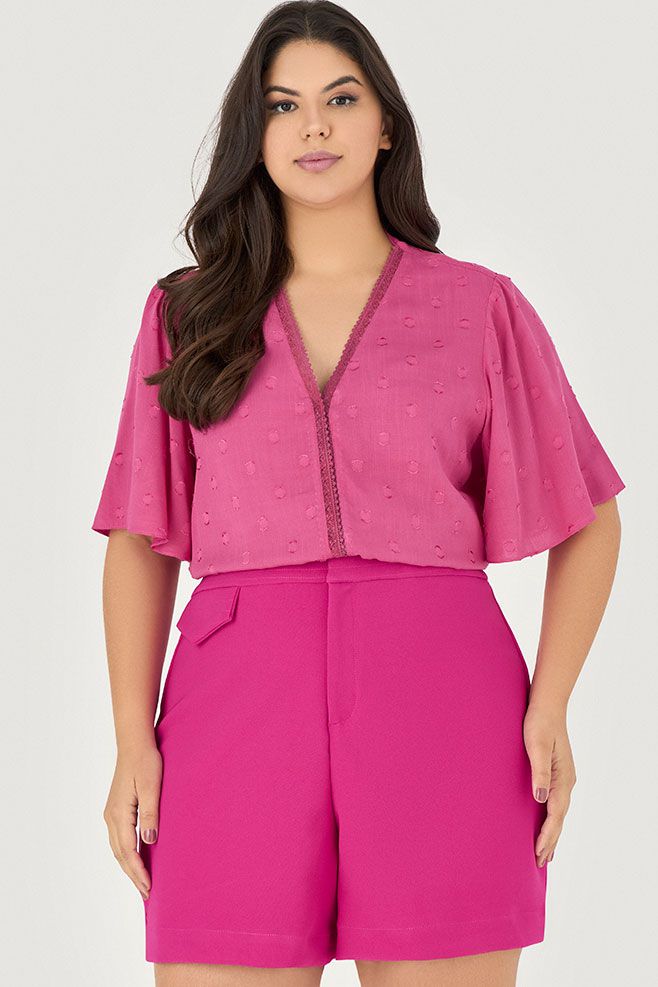 Short Alfaiataria com Pesponto Cós - Garden | MySize