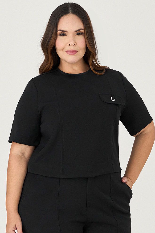 Blusa Semi Blusa com Detalhe Metal - MySize Ícones