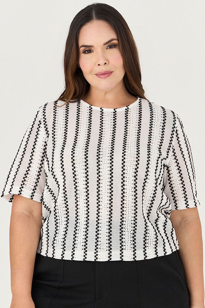 Blusa Cropped Texturizada - MySize Ícones
