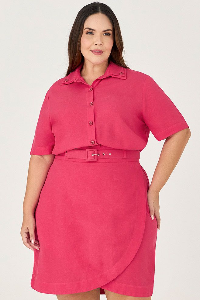 Vestido Curto com Cinto Coberto - MySize Ícones 