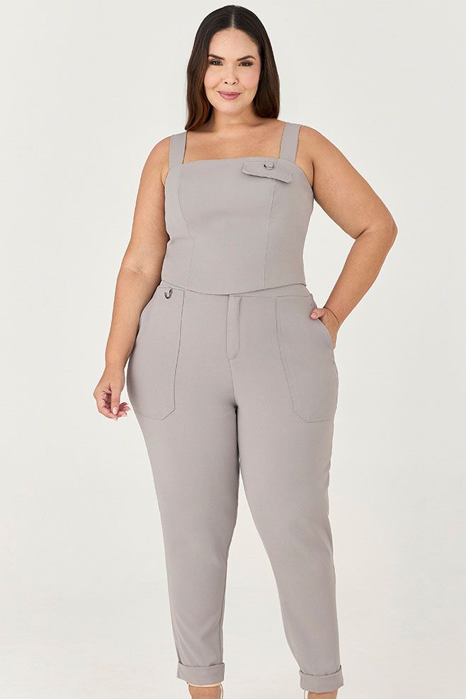 Calça Alfaiataria com Detalhe em Metal - MySize Ícones 