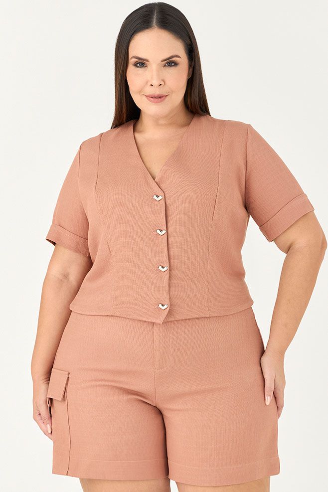 Short Alfaiataria com Detalhe Bolso Lateral - MySize In Love 