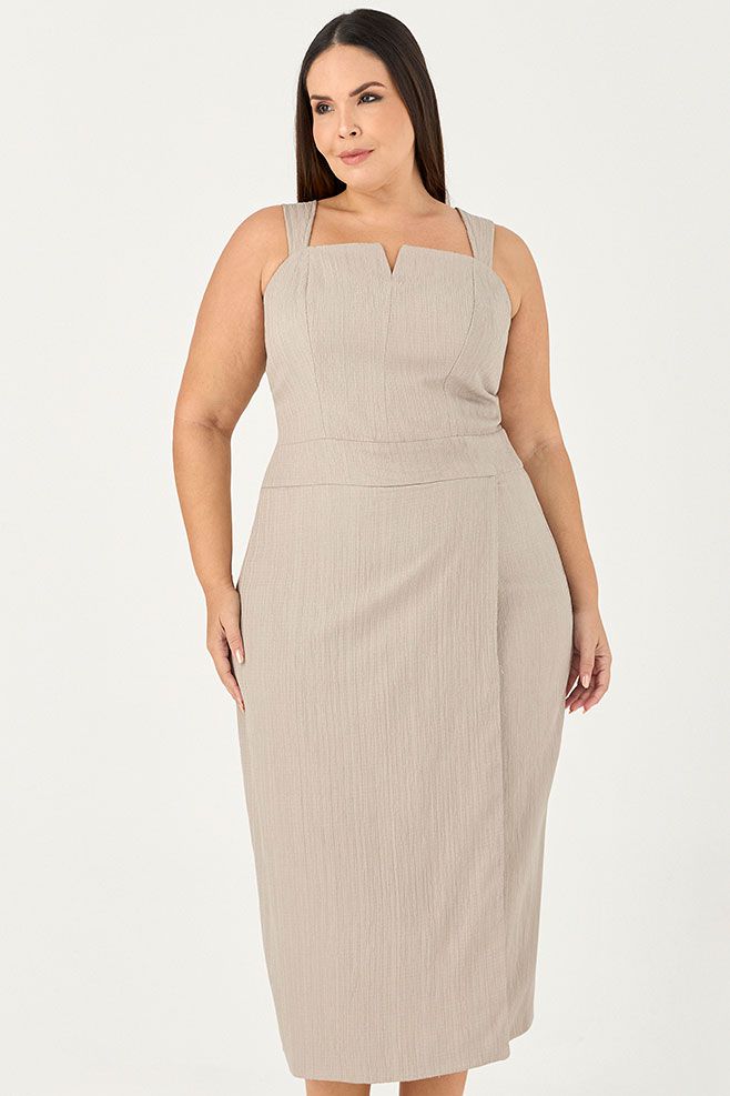 Vestido Midi com Transpasse - MySize In Love