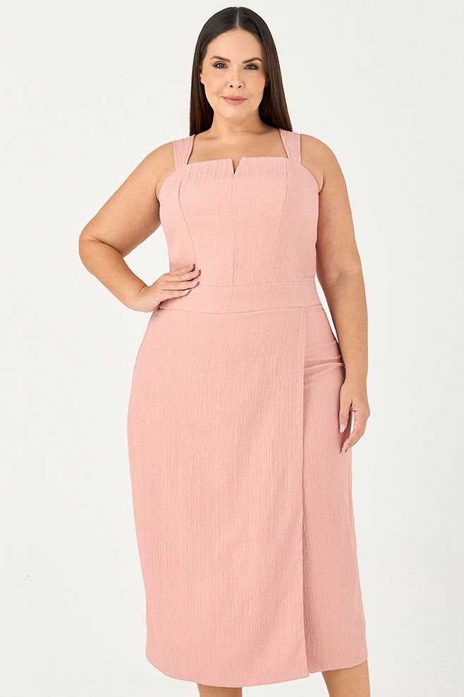 Vestido Midi com Transpasse - MySize In Love 