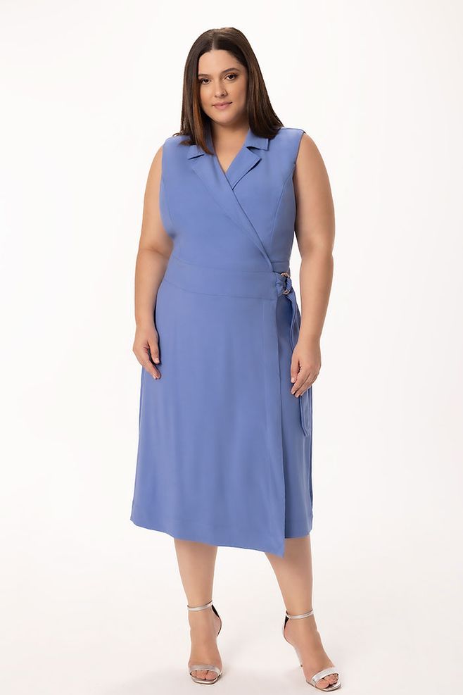 Vestido MySize Curto com Faixa e Argolas Feminino - Lume