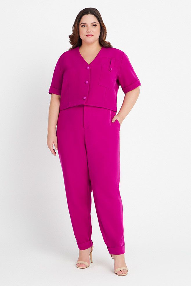 Conjunto MySize Alfaiataria com Botões Feminino - Newlight