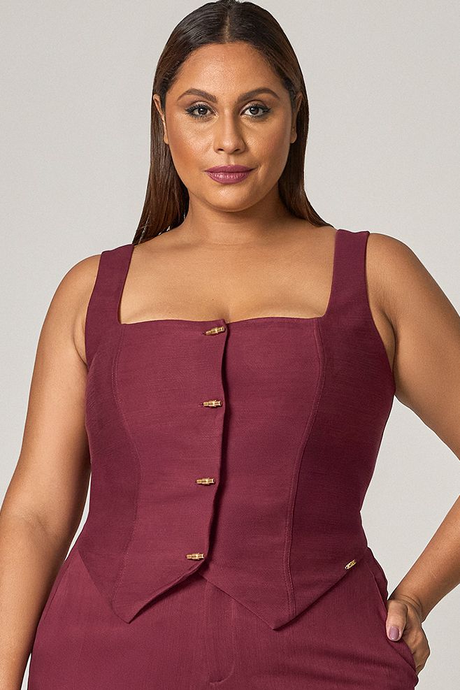 Blusa Cropped com Botão Pino - MySize Mirror