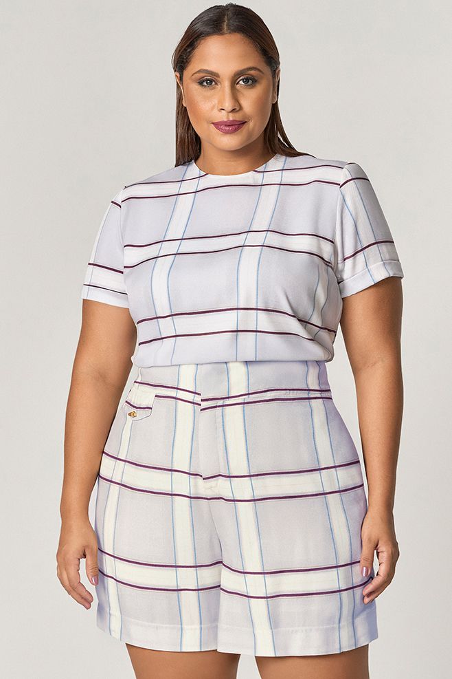 Short Estampado com Botão Pino - MySize Mirror
