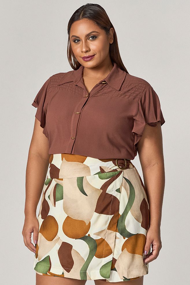 Short Estampado com Fivela - MySize Mirror