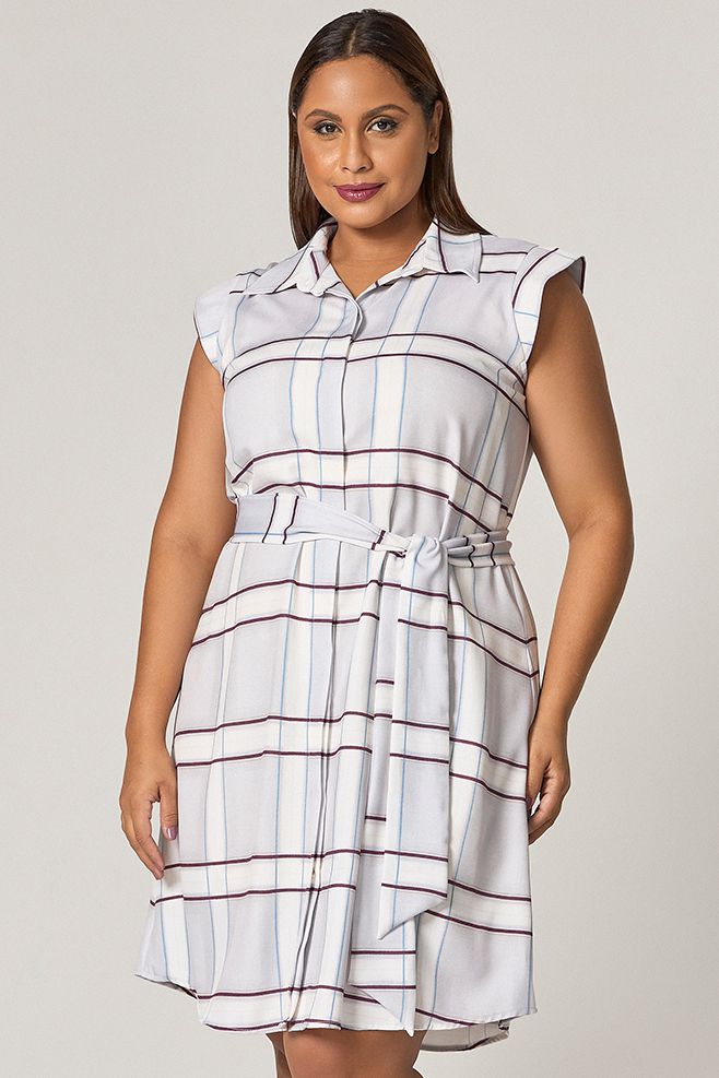 Vestido Curto Estampado com Faixa - MySize Mirror