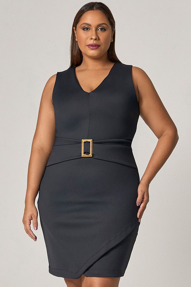 Vestido Curto Malha Detalhe Drapeado - MySize Mirror