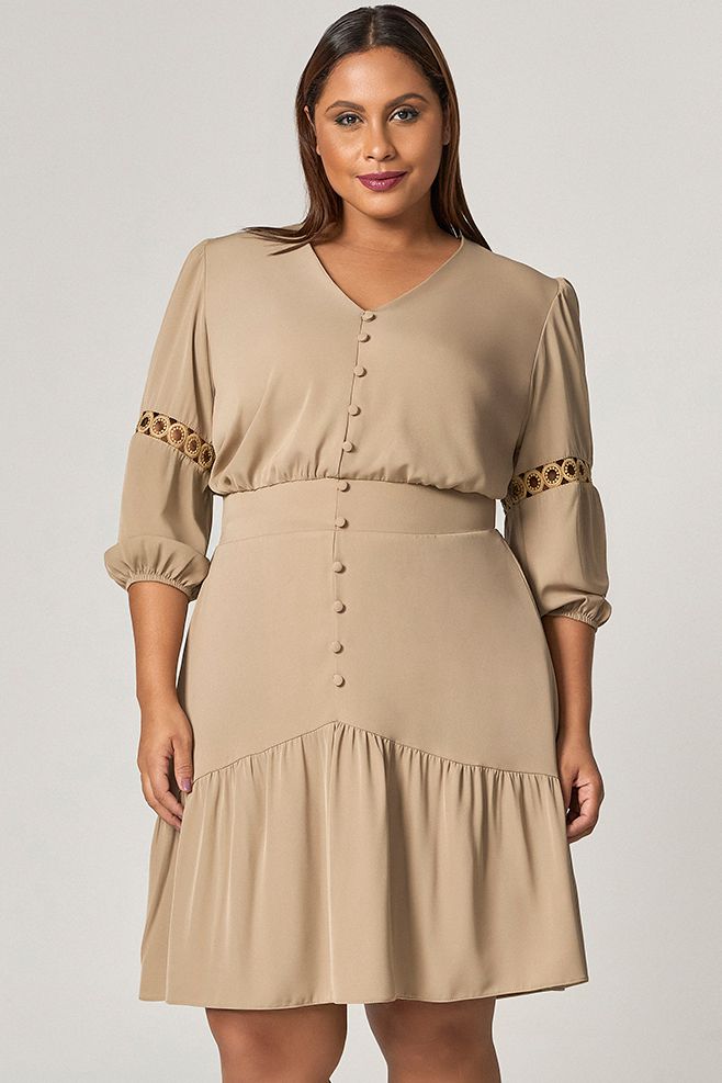 Vestido Curto com Babado - MySize Mirror 