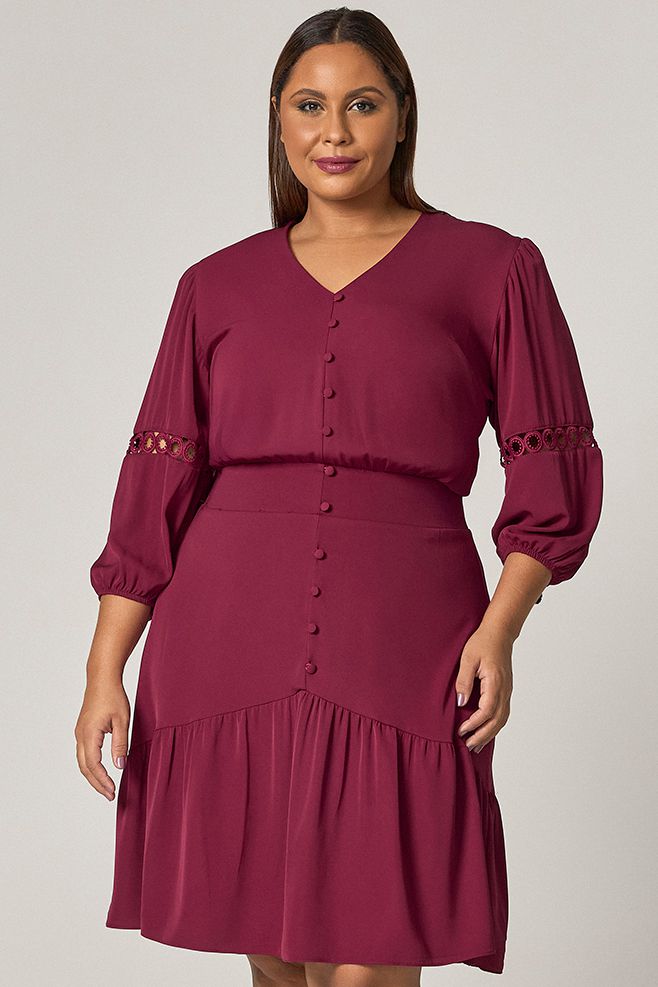 Vestido Curto com Babado - MySize Mirror