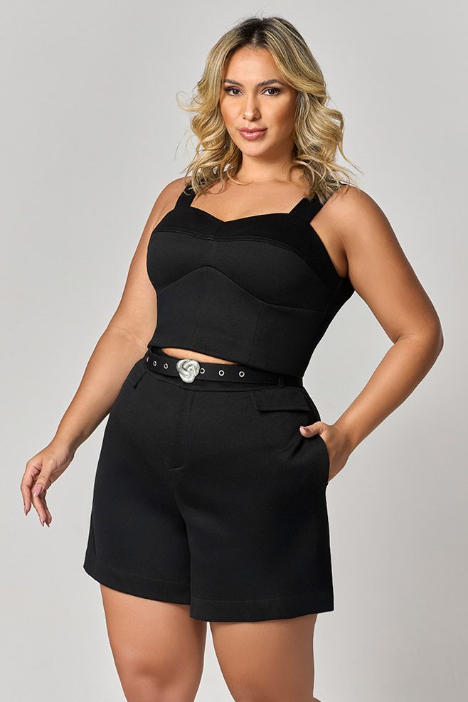 Conjunto Malha Cropped Shorts MySize - Náutica Summer 2025