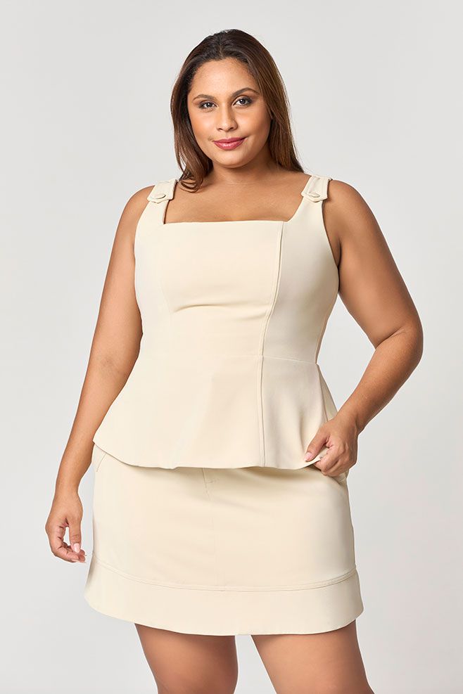 Blusa Alongada com Detalhe Botão MySize - Reflect Inverno 25