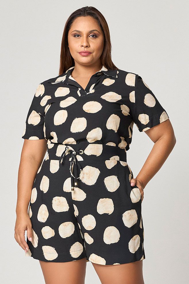 T-Shirt Estampada com Gola MySize - Reflect Inverno 25