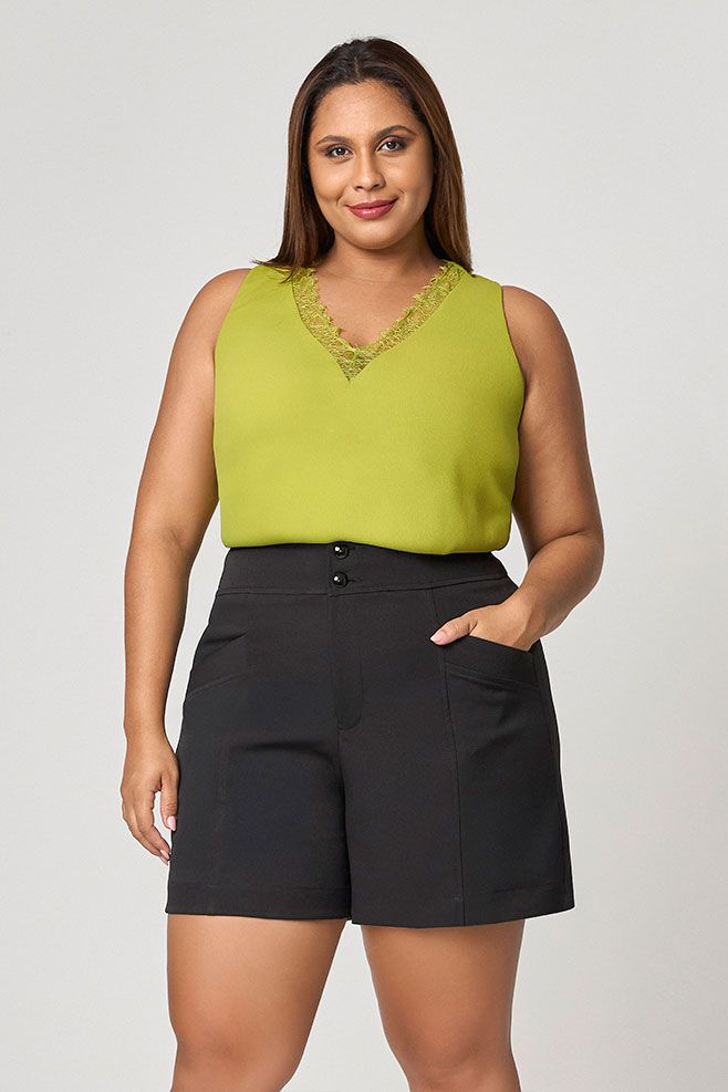  Short Alfaiataria Detalhe Botões Aboloado MySize - Reflect Inverno 25