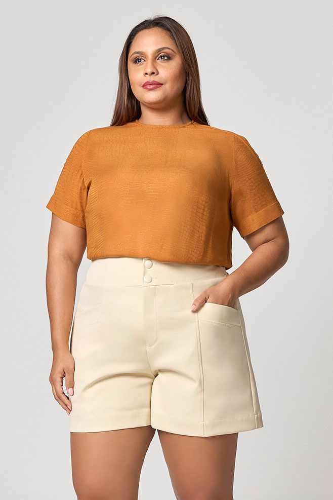  Short Alfaiataria Detalhe Botões Aboloado MySize - Reflect Inverno 25