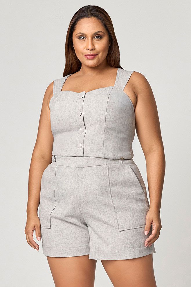 Short Alfaiataria Botões Aboloado MySize - Reflect Inverno 25