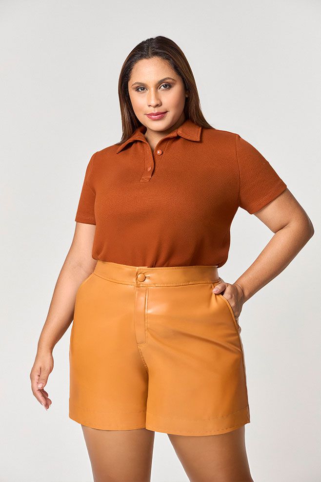 Shorts Couro Ecológico MySize - Reflect Inverno 25
