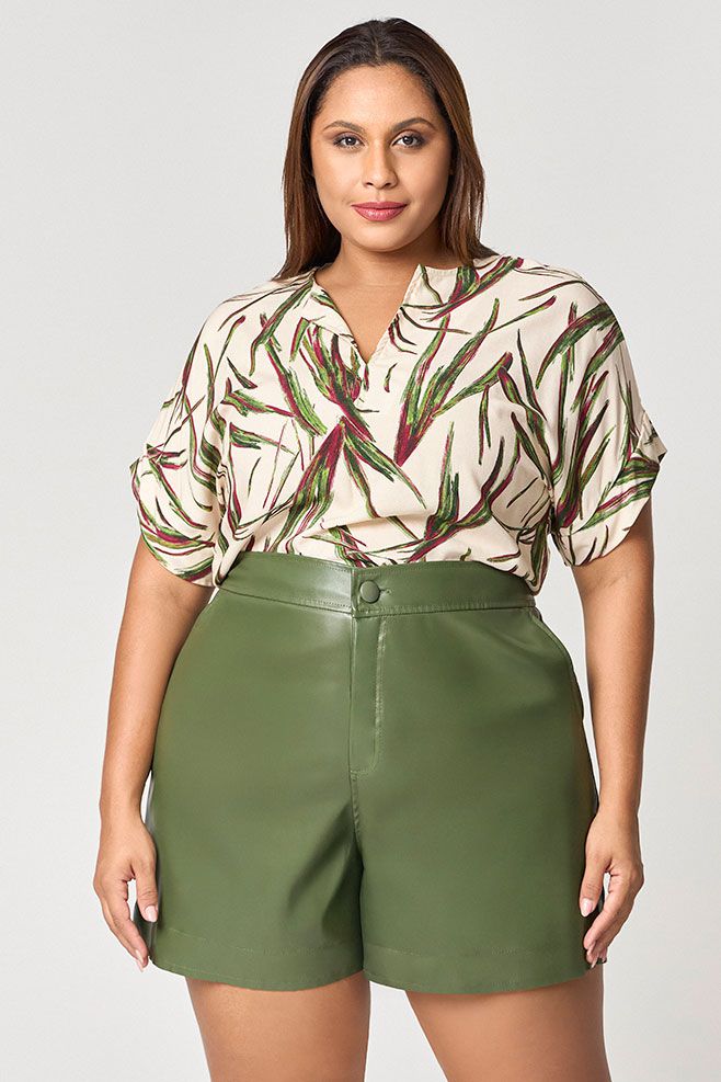 Blusa Estampada Decote V MySize - Reflect Inverno 25