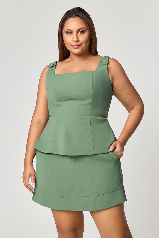 Saia Curta com Detalhe Botões MySize - Reflect Inverno 25