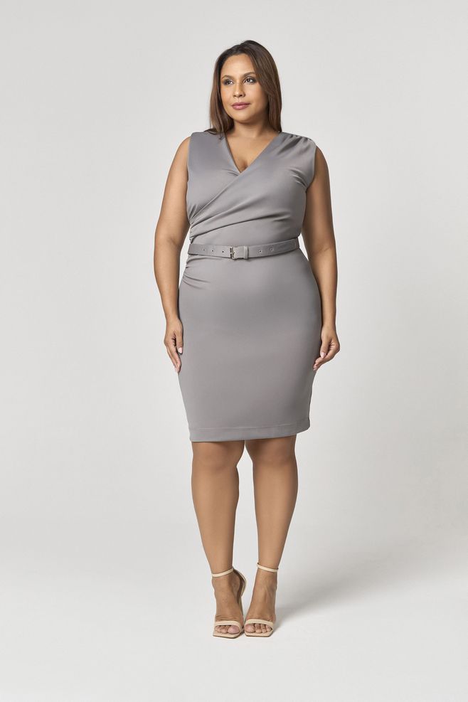 Vestido Curto com Cinto MySize - Reflect Inverno 25