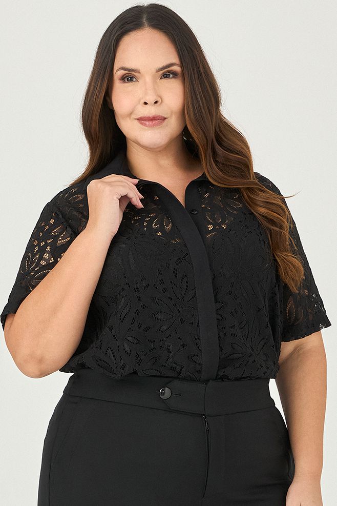 Camisa de Renda - MySize - Sentir 