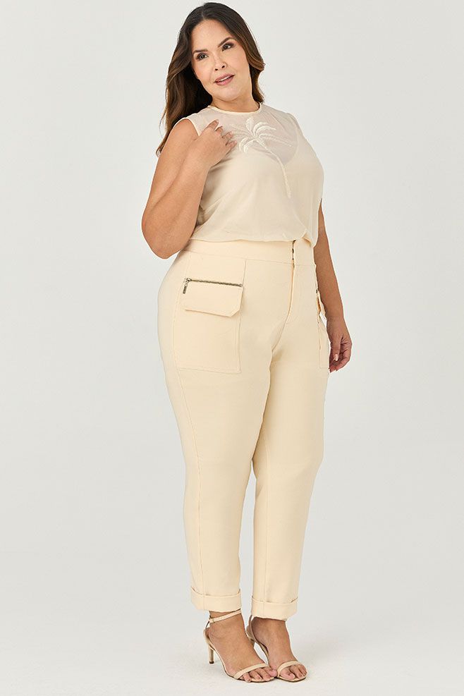 Calça Carrot Detalhe Zíper - MySize - Sentir