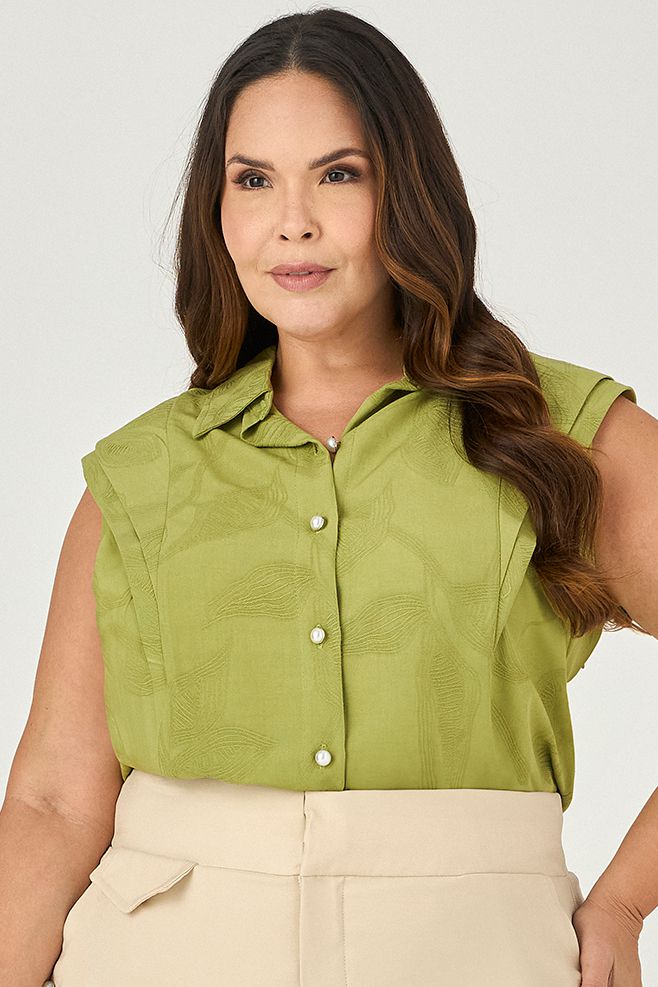 Blusa com Detalhe de Pregas na Manga - MySize - Sentir 