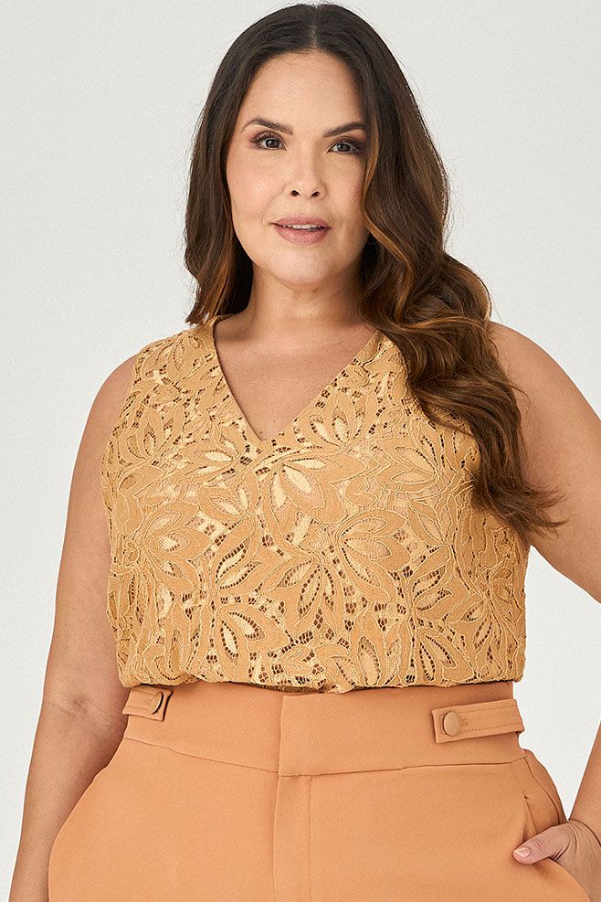 Blusa Regata de Renda - MySize - Sentir