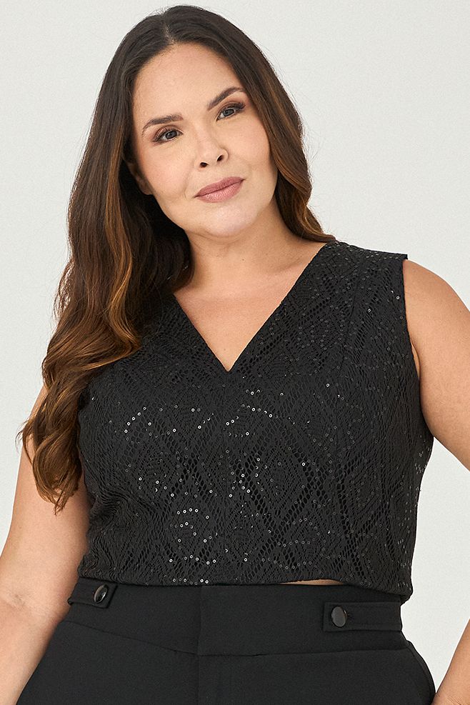 Semi Cropped com Decote V - MySize - Sentir 