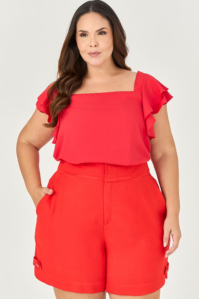 Short com Detalhe Fenda Lateral - MySize - Sentir 