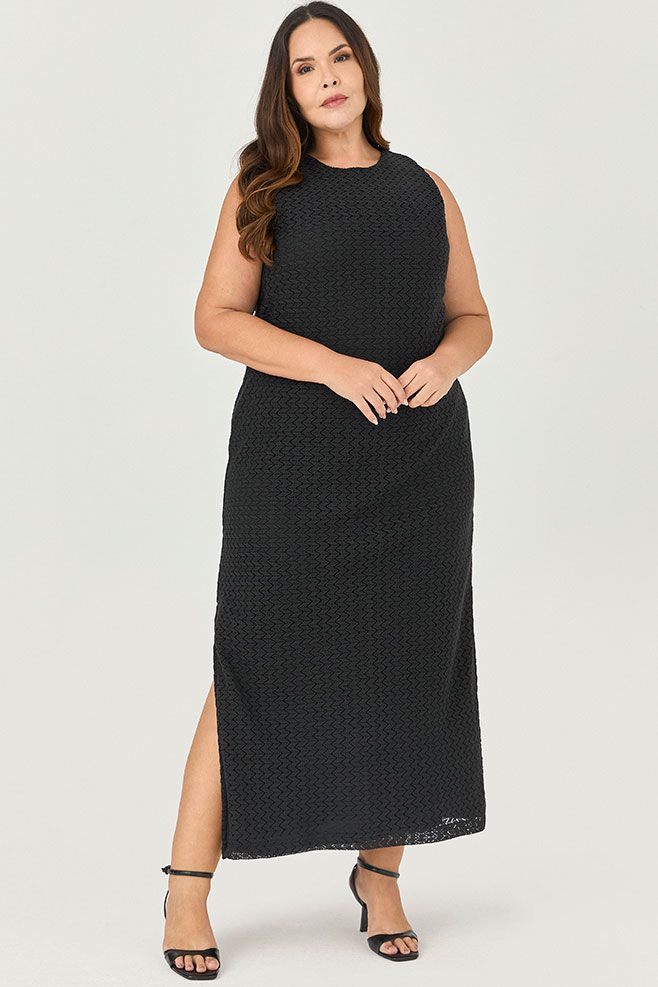 Vestido Midi Regatão de Tela - MySize - Sentir 