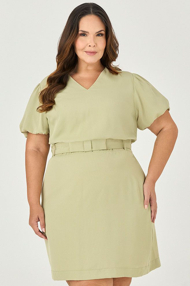 Vestido Curto Cinto com Laço - MySize - Sentir 